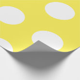 White polka dots on lemon yellow wrapping paper, Zazzle