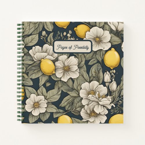 Lemon Zest and Floral Notes Square Notebook