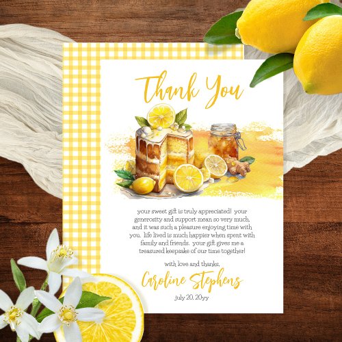 Lemon Zest Luscious Lemon Cake  Ginger Tea  Thank You Card