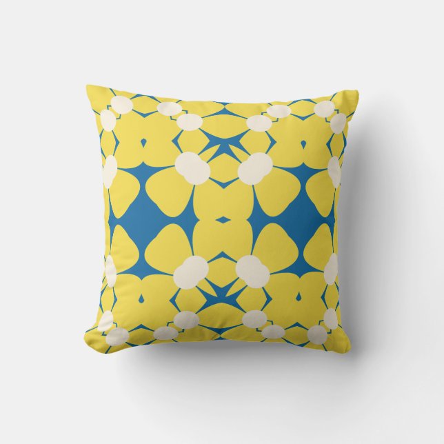 Lemon Zest Motif Throw Pillow 16" x 16" (Front)