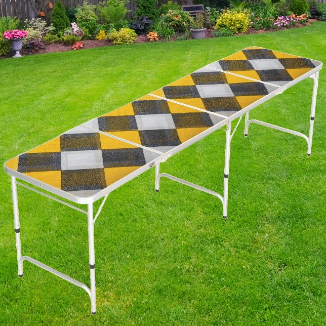 Lemon Zest Plaid Beer Pong Table (Creator Uploaded)