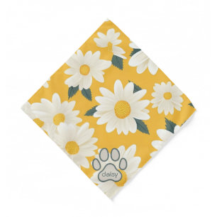 Lemon Zesty Daisy Custom Paw Name Bandana