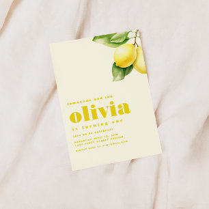 Lemonade and Fun, Turning One First Birthday Invitation