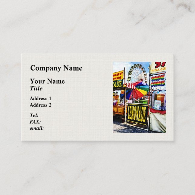 Lemonade and Snow Cones at the Fair Business Card (Front)