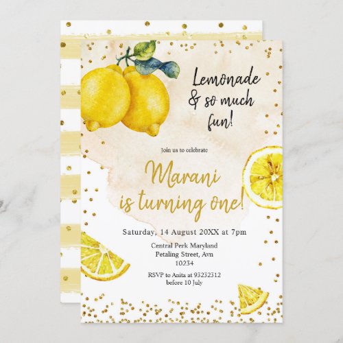 Lemonade and so much fun Birthday invitation