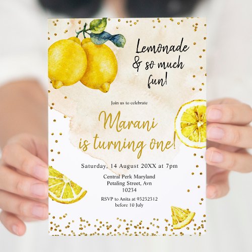 Lemonade and so much fun Birthday invitation