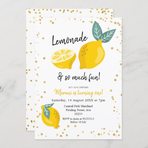 Lemonade and so much fun invitation