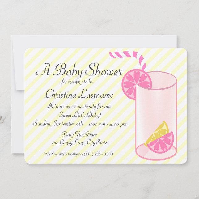 Lemonade Baby Shower Invitation (Front)