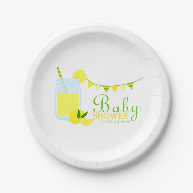 Lemonade Baby Shower Paper Plates (Front)