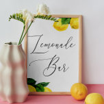 Lemonade bar. Elegant citrus lemon Bridal Shower Poster<br><div class="desc">Elegant watercolor citrus "Lemonade bar" poster. Suitable for Bridal Shower,  Baby Shower and any other lemon party. Please contact me if you need additional items.</div>