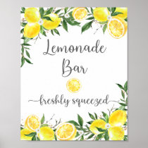 Lemonade Bar Greenery Gold Bridal Shower Sign
