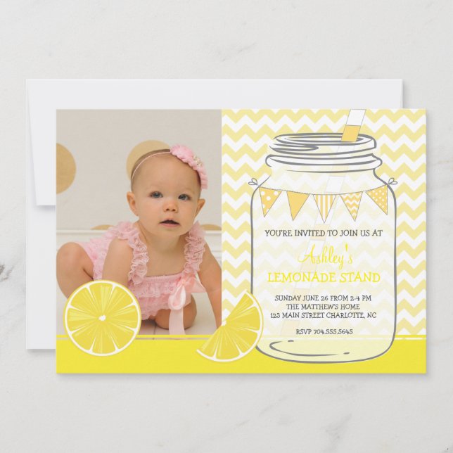 Lemonade Birthday Party Invitation (Front)