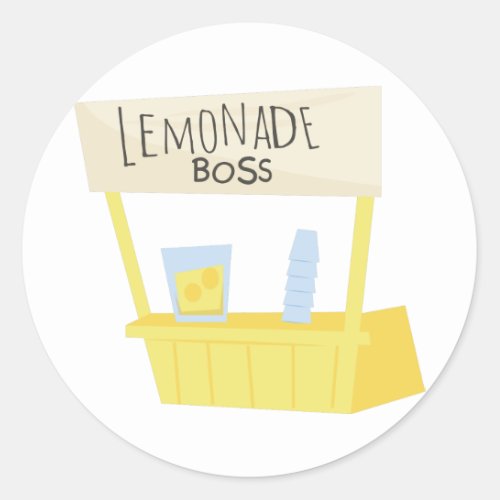 Lemonade Boss Classic Round Sticker