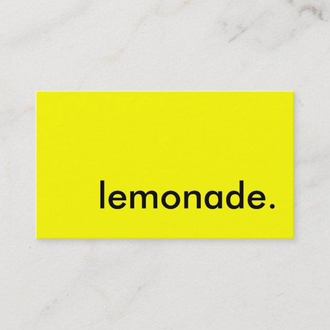 lemonade. business card (Front)