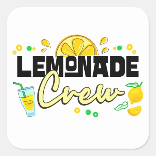 Lemonade Crew Juice Stand Owners Lemon Lovers  Square Sticker