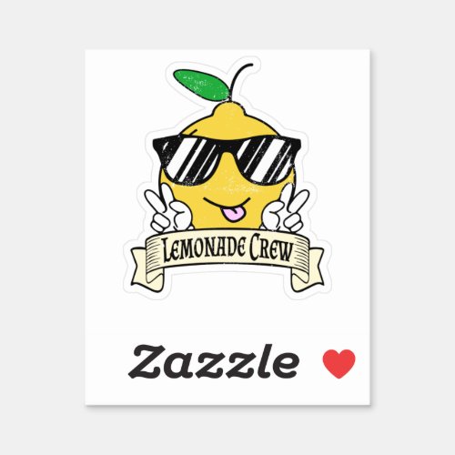 Lemonade Crew _ Kawaii Peace Hand and Sunglasses Sticker