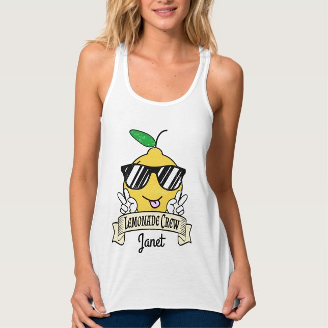 Lemonade Crew - Kawaii Peace Hand and Sunglasses Tank Top (Front)