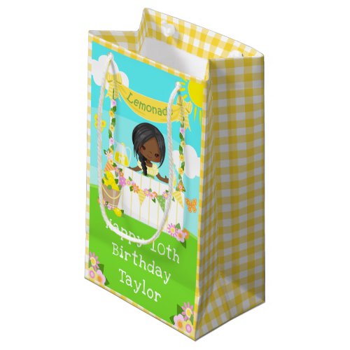 Lemonade Dark Skin Girl Happy Birthday Small Gift Bag