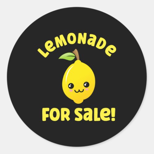 Lemonade For Sale Cute Kawaii Lemon Funny Classic Round Sticker
