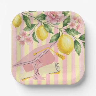 Lemonade Freshly Graduated Lemon Graduation Party Paper Plates