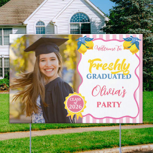 Lemonade Freshly Graduated Photo Class of Welcome Sign