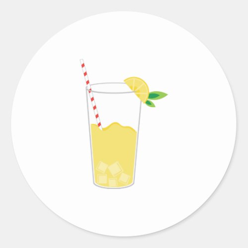 Lemonade Glass Classic Round Sticker