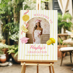 Lemonade Graduation Freshly Graduated Welcome Foam Board