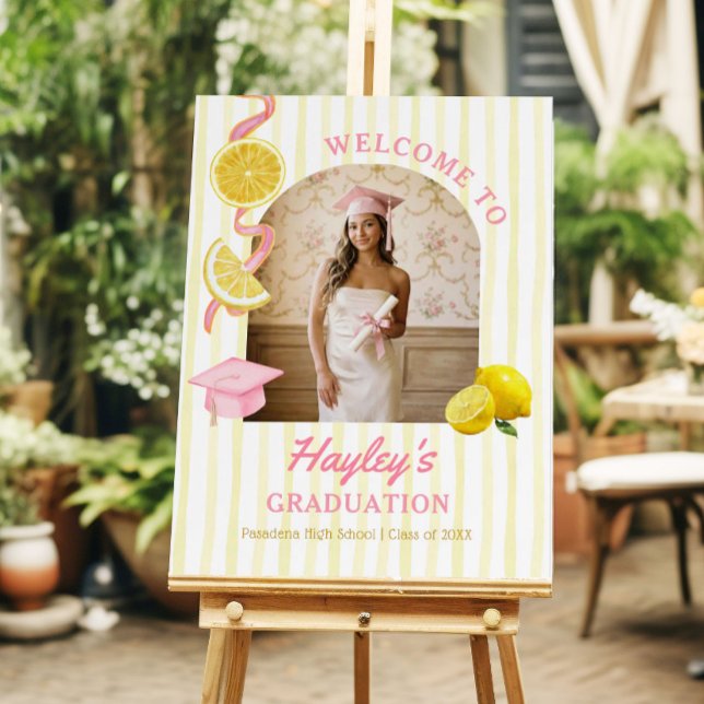 Lemonade Graduation Freshly Graduated Welcome Foam Board (Creator Uploaded)