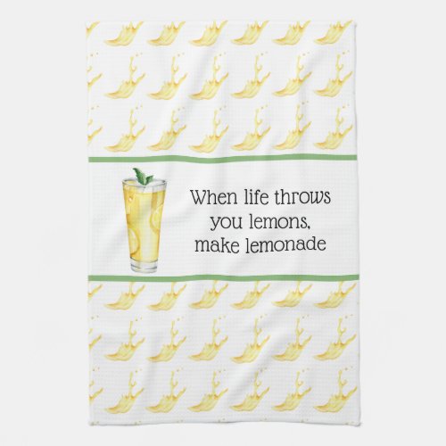 Lemonade In A Glass Kitchen Towel