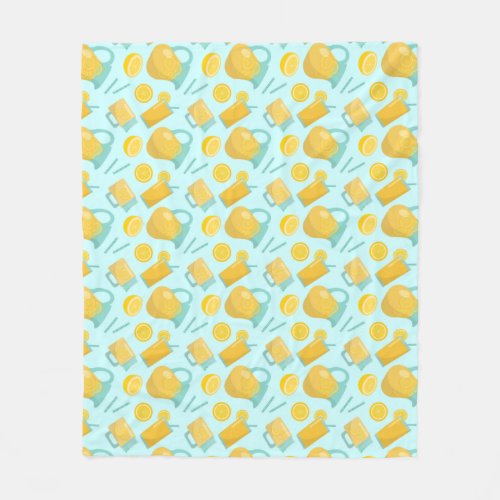 Lemonade Lemon Citrus Fruit Pattern Cute Summer Fleece Blanket