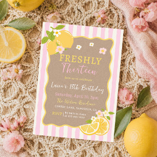 Lemonade Lemon Freshly 13th Birthday Invitation