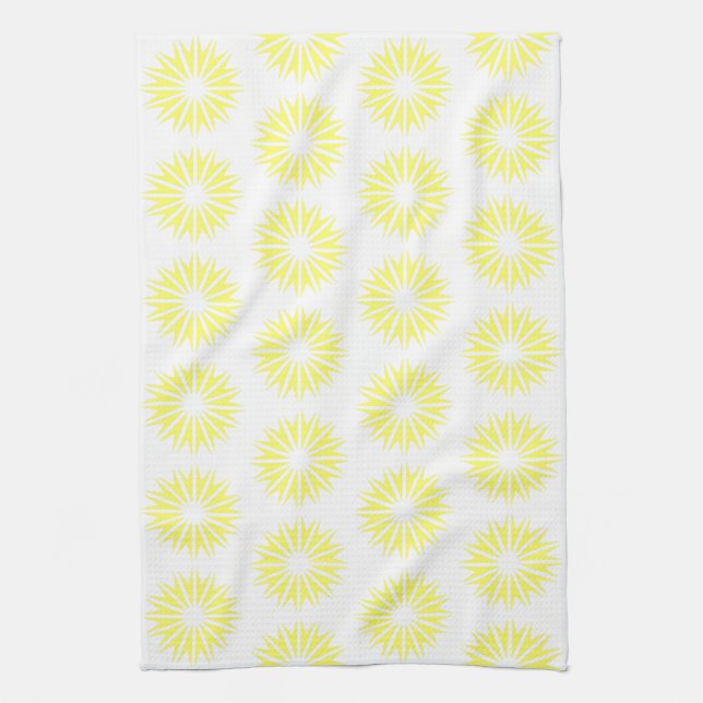 Lemonade Modern Sunbursts Kitchen Towel (Vertical)