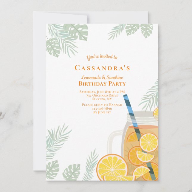 Lemonade Party Invitation (Front)