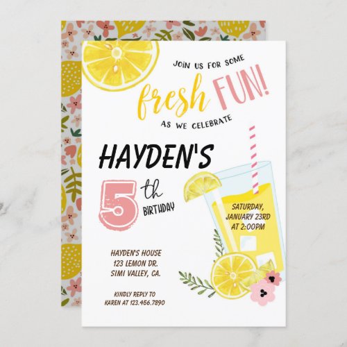 Lemonade party lemonade Birthday Sunshine Invitation