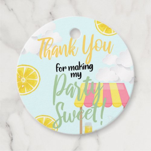 Lemonade party Squeeze the day Sweet Celebration Favor Tags
