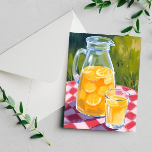 Lemonade Picnic   Lemons Fruit Painting Card