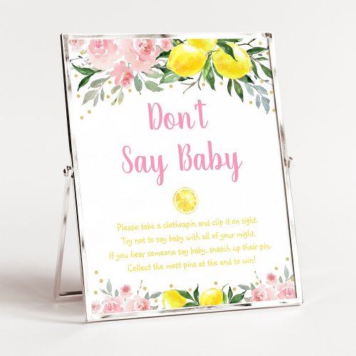 Lemonade Pink Floral Dont Say Baby Game Poster