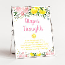 Lemonade Pink Gold Floral Baby Diaper Thoughts Poster