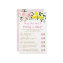 Lemonade Pink Gold Floral Guess Who Said It Game