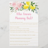 Lemonade Pink Gold Who Knows Mommy Best Game (Front)