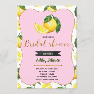 Lemonade pink shower invitation