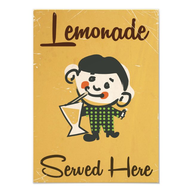 Lemonade Served here vintage Drinks commercial Photo Print (Front)