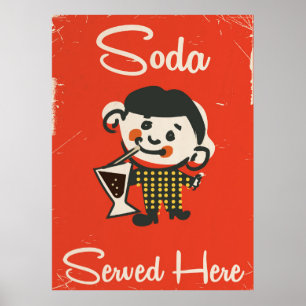 Lemonade Served here vintage Drinks commercial Poster
