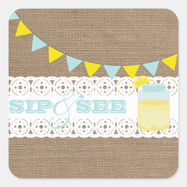 Lemonade Sip And See Baby Boy Sticker (Front)