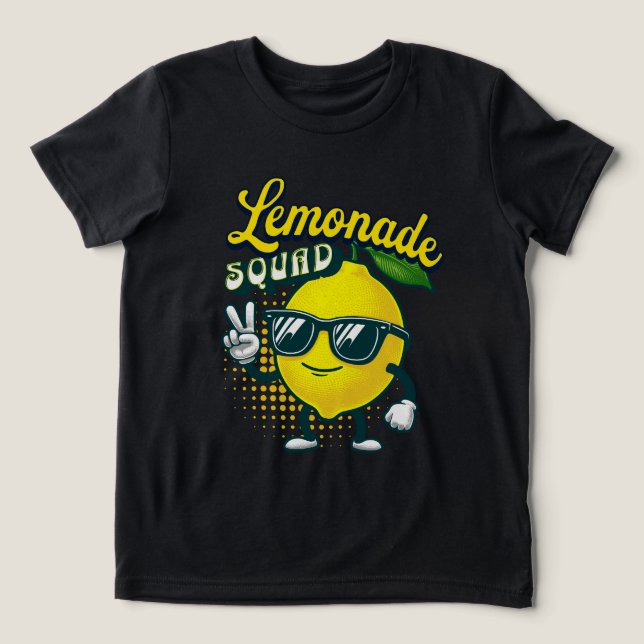 Lemonade Squad Fun Lemon Fruit Graphic Tri-Blend Shirt (Design Front)