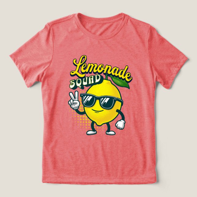Lemonade Squad Fun Lemon Fruit Graphic Tri-Blend Shirt (Design Front)