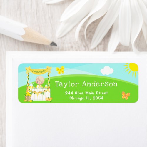 Lemonade Stand Birthday Blonde Hair Boy Label