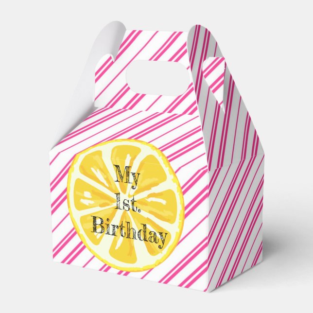 Lemonade Stand Birthday Party  Favor Boxes (Front Side)