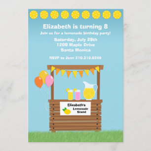 Lemonade Stand Birthday Party Invitation