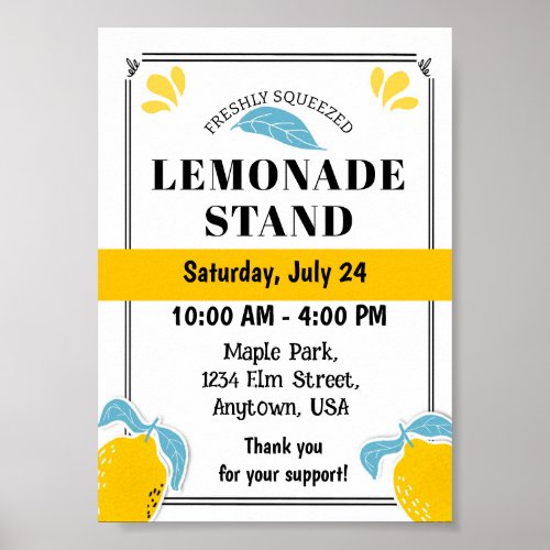 Lemonade stand event poster